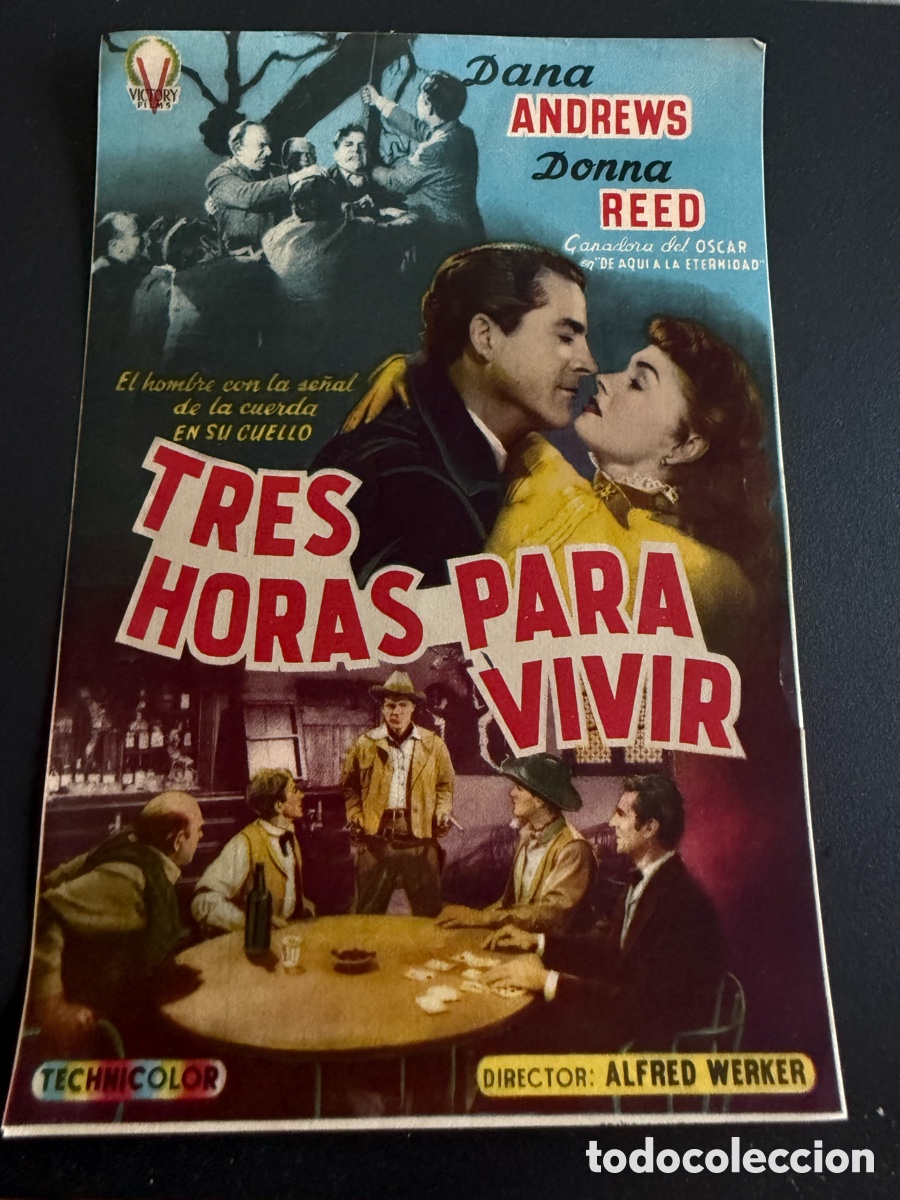 Cine: Folleto. TRES HORAS PARA VIVIR