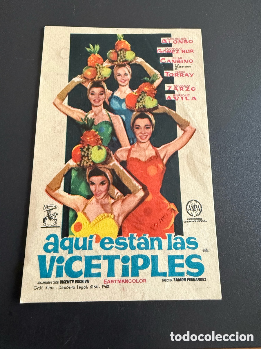 Cine: Folleto. AQU&Iacute; EST&Aacute;N LAS VICETIPLES. Publicidad