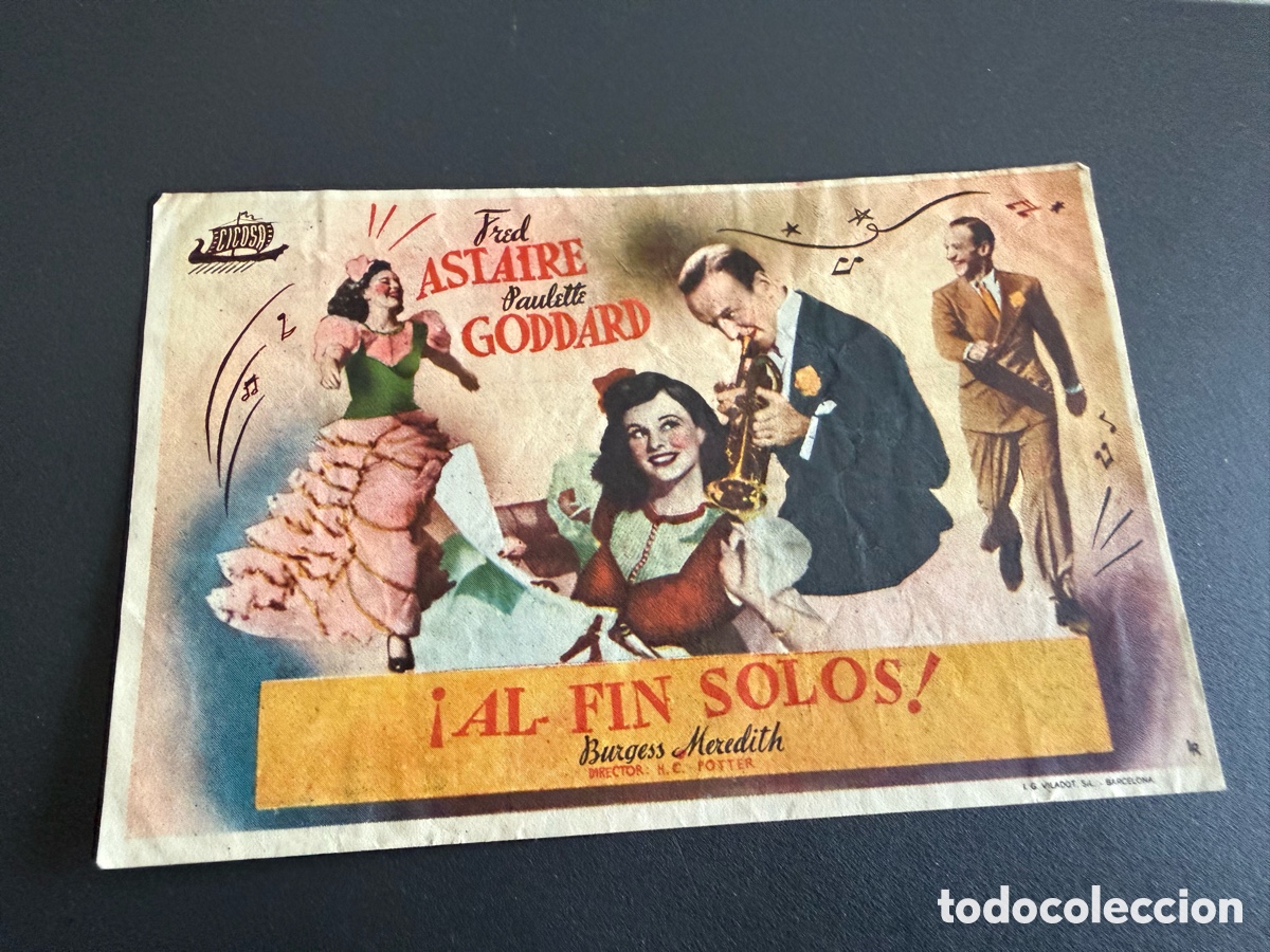 Cine: Folleto. AL FIN SOLOS ! Publicidad