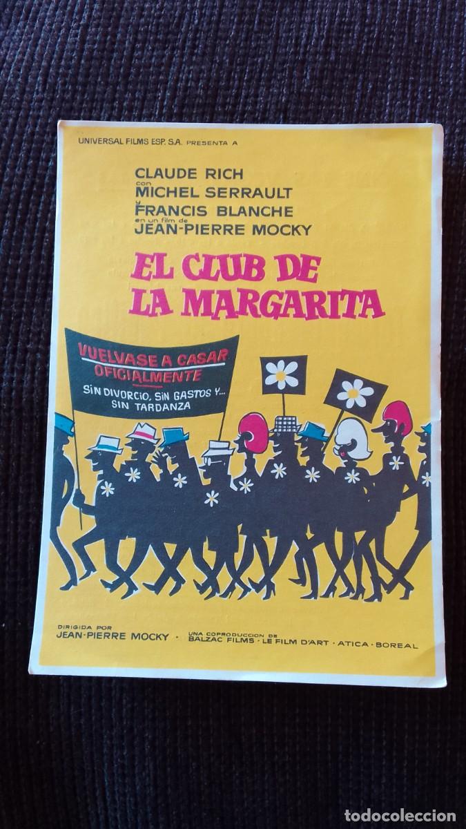 Cine: PROGRAMA DE CINE. EL CLUB DE LA MARGARITA. CLAUDE RICH. CINE LAS VEGAS. DE MANO.
