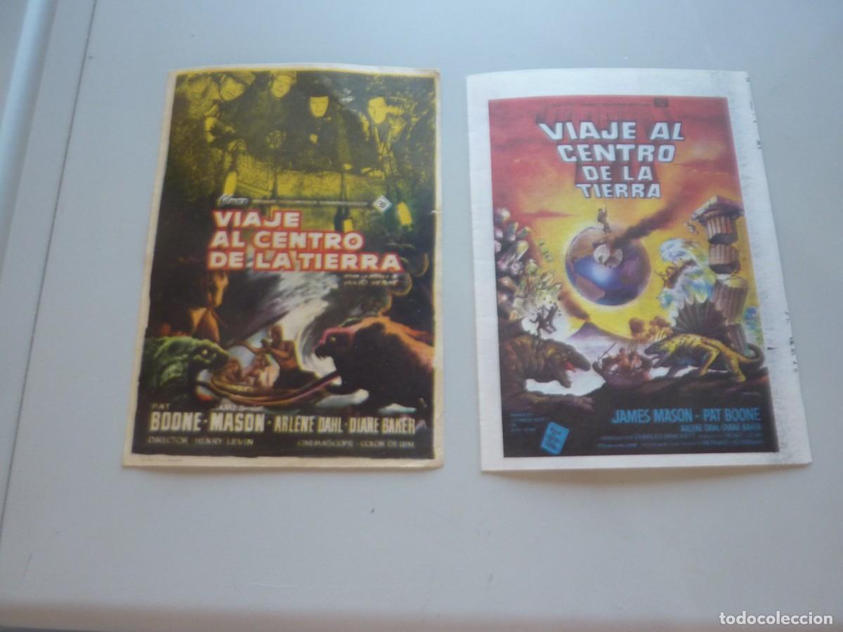 Cinema: 2 Folletos de cine DIFERENTES de VIOAJE AL CENTRO DE LA TIERRA con publicidad