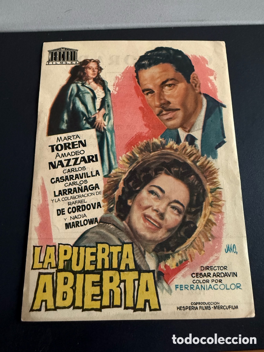Cine: Folleto. LA PUERTA ABIERTA. Publicidad
