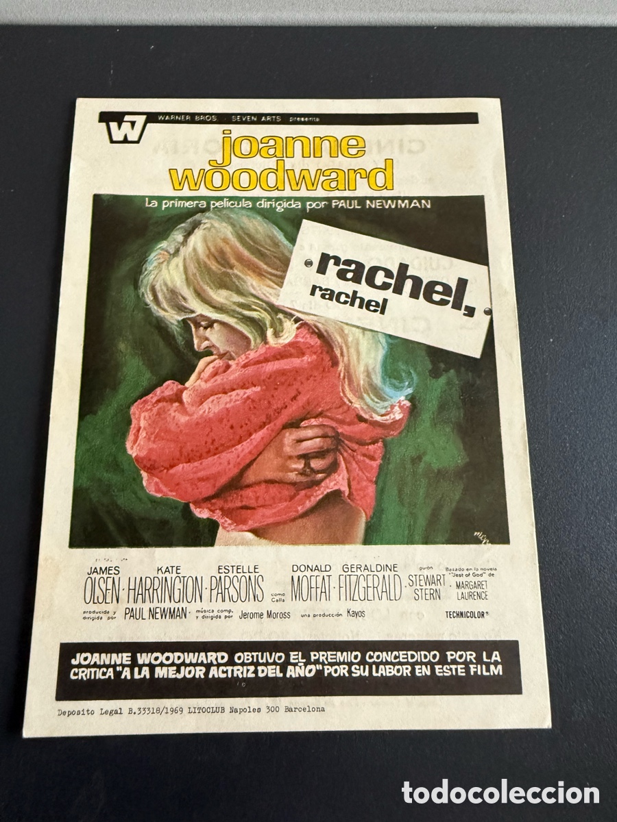 Cine: Folleto. RACHEL RACHEL. Publicidad