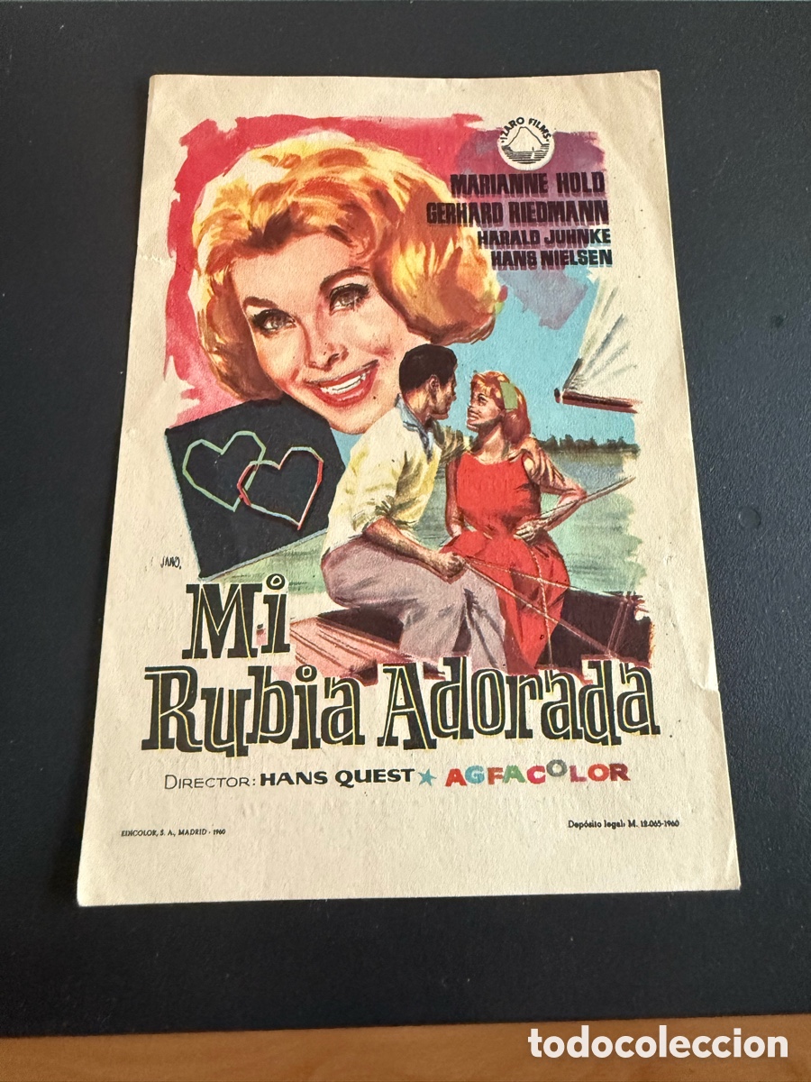 Cine: Folleto. MI RUBIA ADORADA. Publicidad
