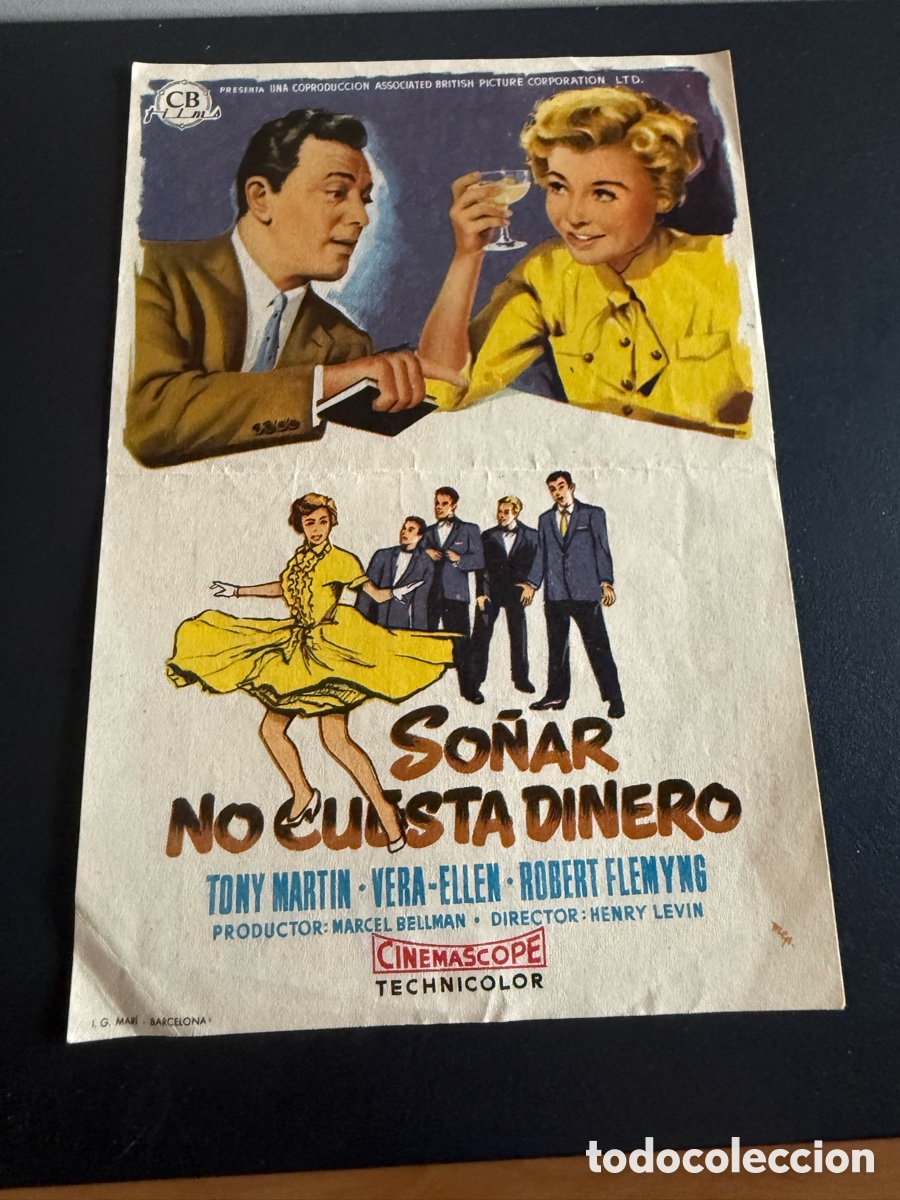 Cine: Folleto. So&ntilde;ar no cuesta dinero. Publicidad
