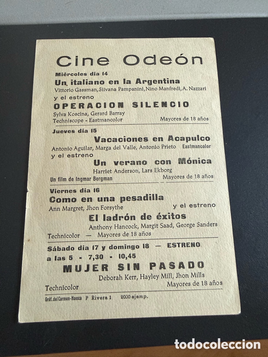 Cine: Folleto. MUJER SIN PASADO. Publicidad - Foto 2