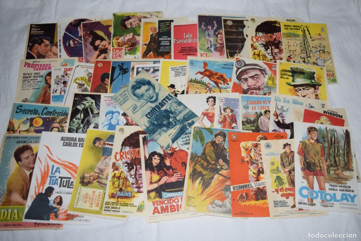 Cine: Sobre 40 FOLLETOS de MANO / Parte con publicidad diversa - Diferentes &eacute;pocas - &iexcl;Mira fotos! Lote 09