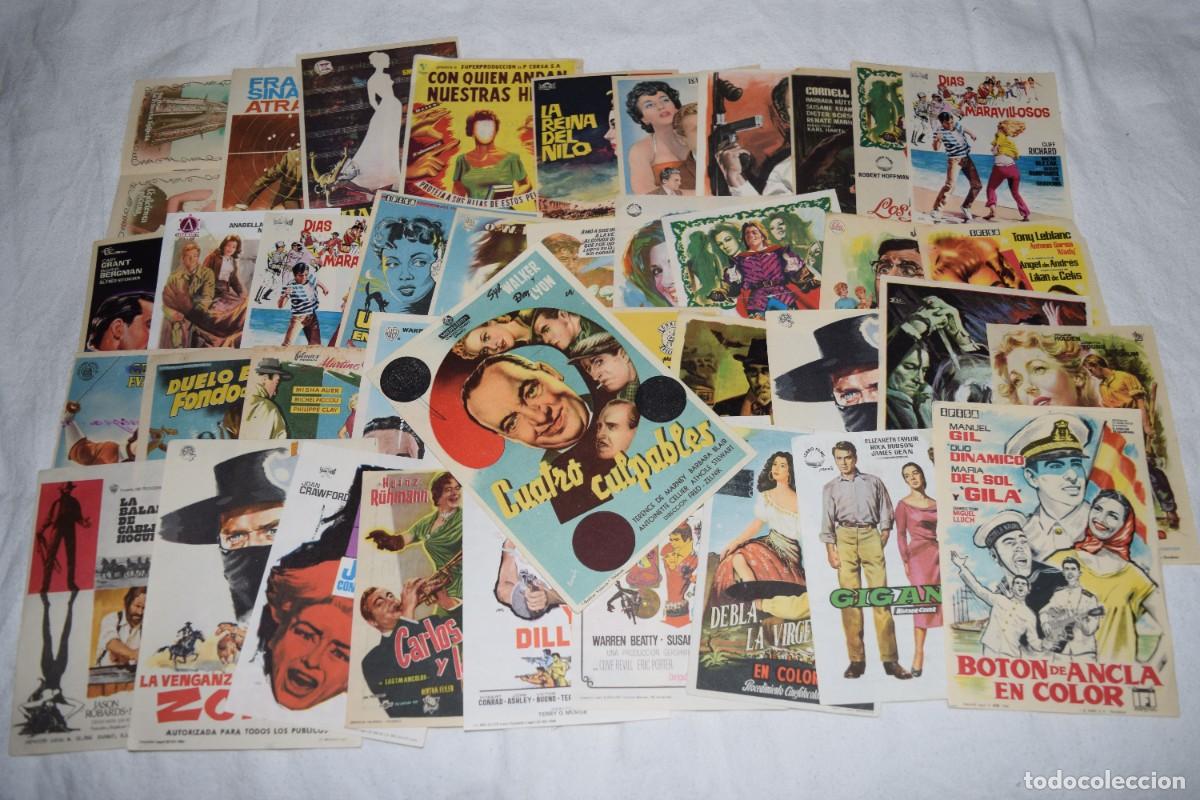 Cine: Sobre 40 FOLLETOS de MANO / Parte con publicidad diversa - Diferentes &eacute;pocas - &iexcl;Mira fotos! Lote 10