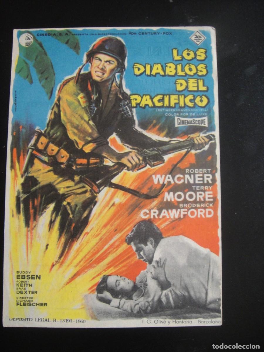 Cine: los diablos del pacifico , folleto de mano , publicidad cine goya , zaragoza