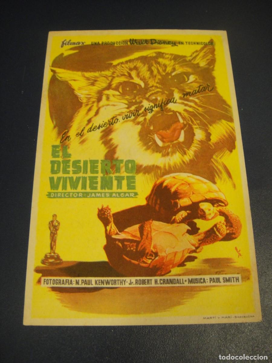 Cine: el desierto viviente , folleto de mano , publicidad cine coso , zaragoza