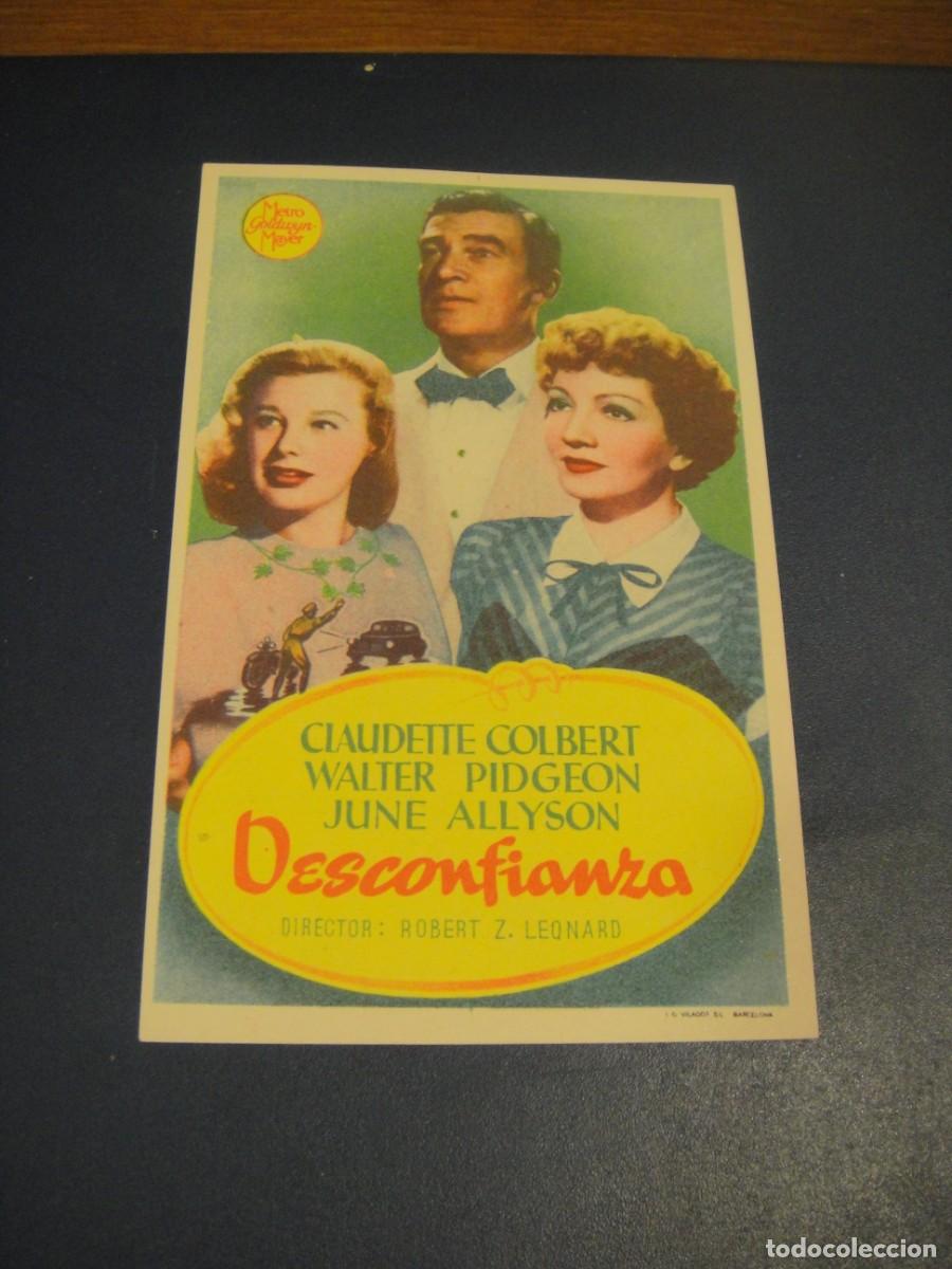 Cine: desconfianza , folleto de mano , publicidad cine dorado , zaragoza
