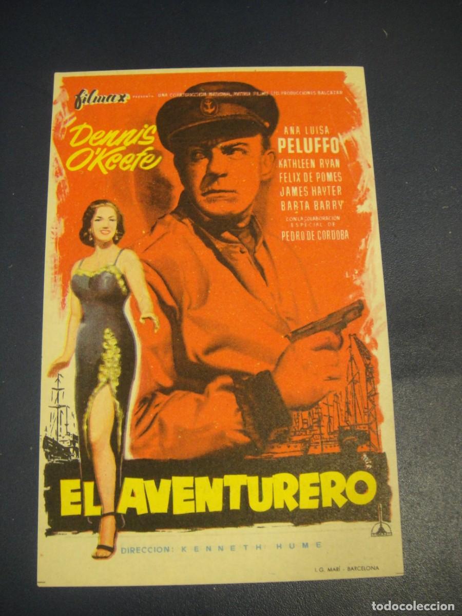 Cine: el aventurero , folleto de mano , publicidad teatro fleta , zaragoza