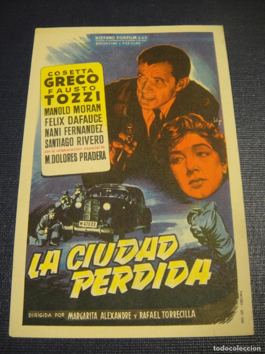 Cine: la ciudad perdida , folleto de mano , publicidad cine coso , zaragoza