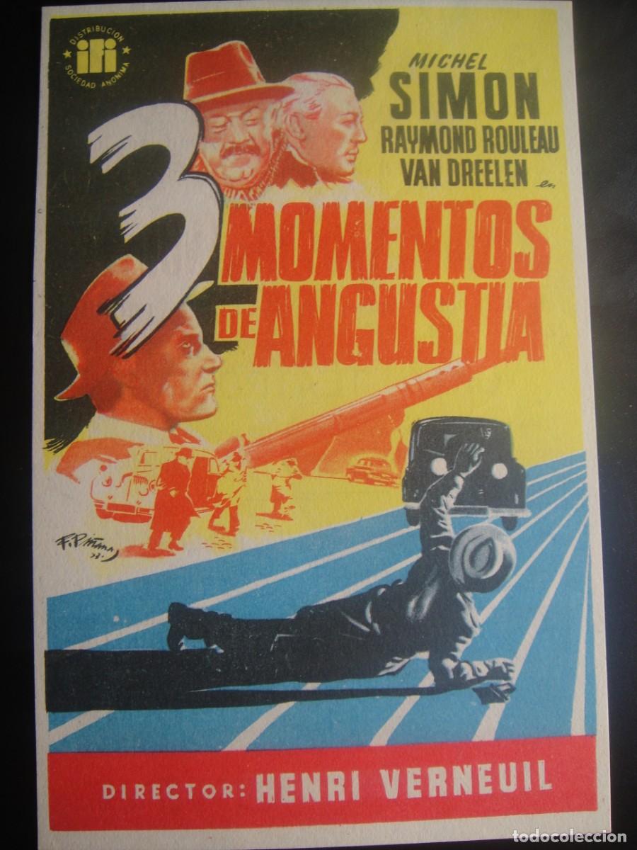 Cine: 3 momentos de angustia , folleto de mano , publicidad gran teatro iris , zaragoza