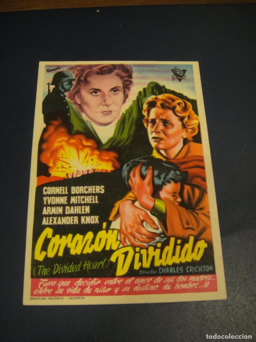 Cine: corazon dividido , folleto de mano , publicidad cine coso , zaragoza