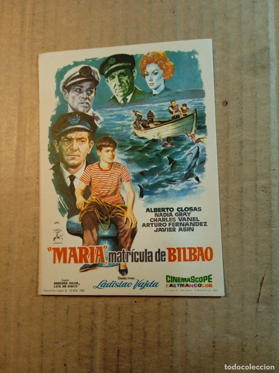 Cine: FOLLETO DE MANO SIN PUBLCIDAD MARIA MATRICULA DE BILBAO