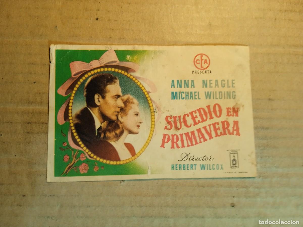 Cine: FOLLETO DE MANO SIN PUBLCIDAD SUCEDIO EN PRIMAVERA