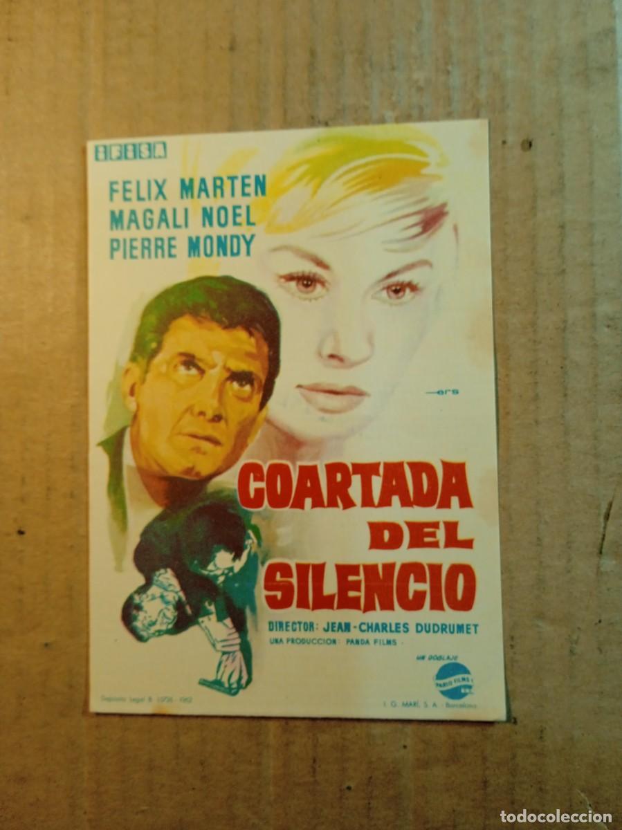 Folhetos de m&atilde;o de filmes antigos de cinema: FOLLETO DE MANO SIN PUBLCIDAD COARTADA DEL SILENCIO