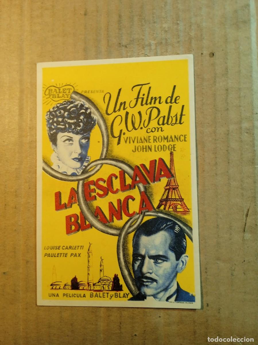 Cine: FOLLETO DE MANO SIN PUBLCIDAD LA ESCLAVA BLANCA