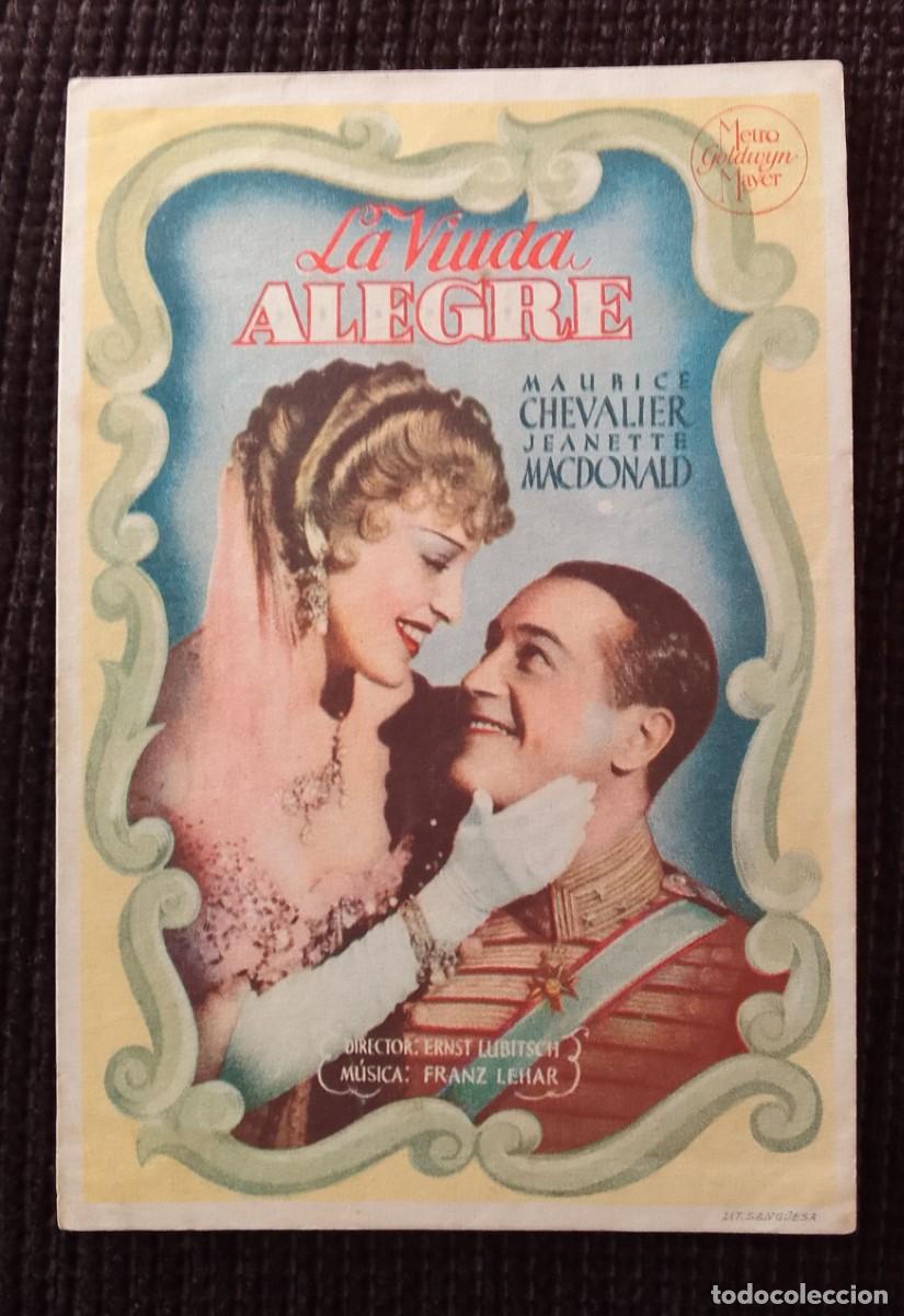 Cine: PROGRAMA DE CINE. LA VIUDA ALEGRE. MAURICE CHEVALIER. SECCION RECREATIVA RIUDECA&Ntilde;AS. DE MANO.