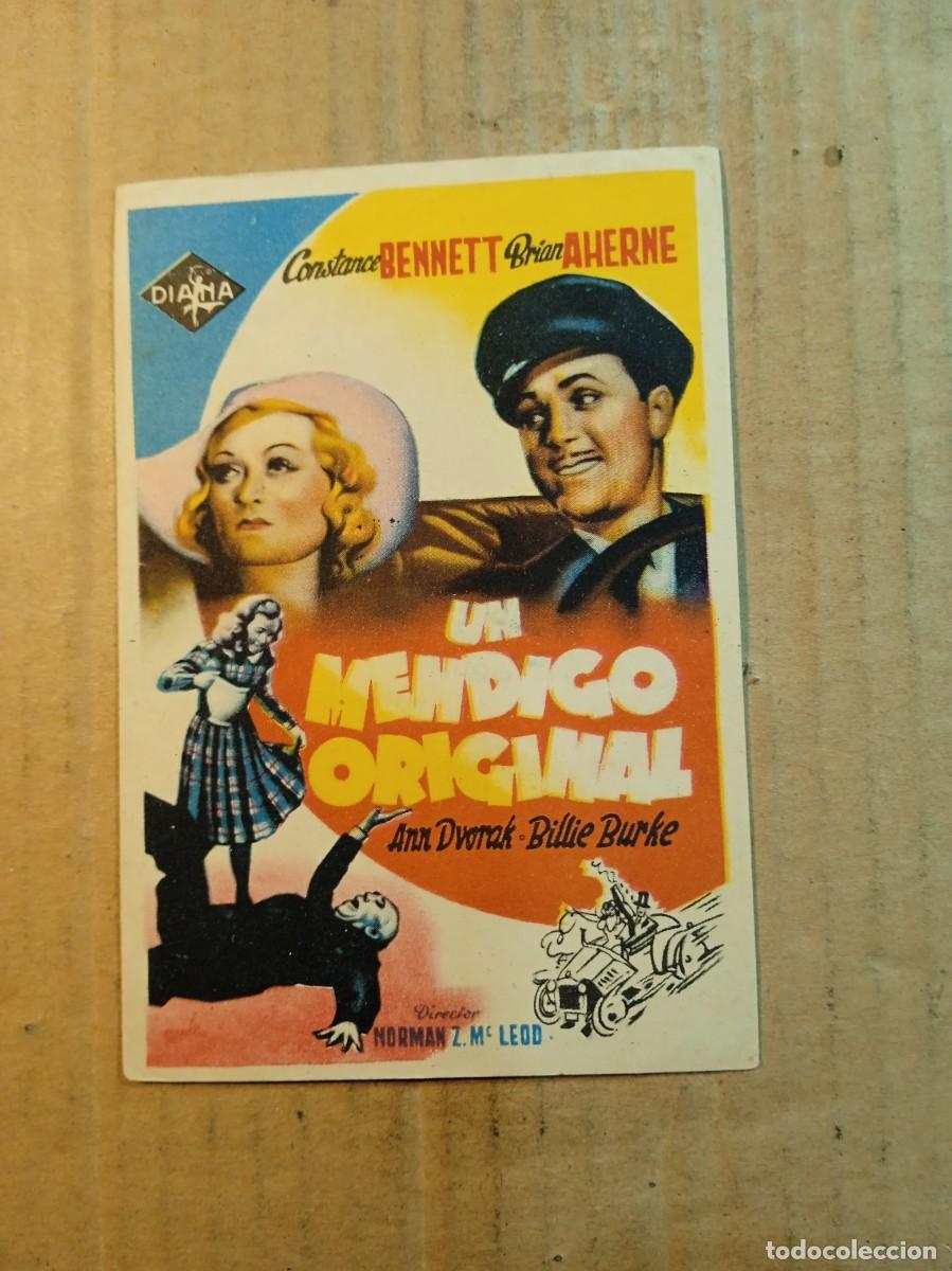 Cine: FOLLETO DE MANO SIN PUBLCIDAD UN MENDIGO ORIGINAL
