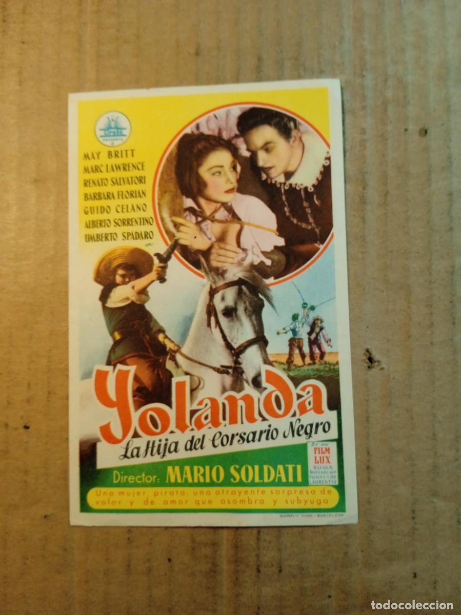 Cine: FOLLETO DE MANO SIN PUBLCIDAD YOLANDA LA HIJA DEL CORSARIO NEGRO