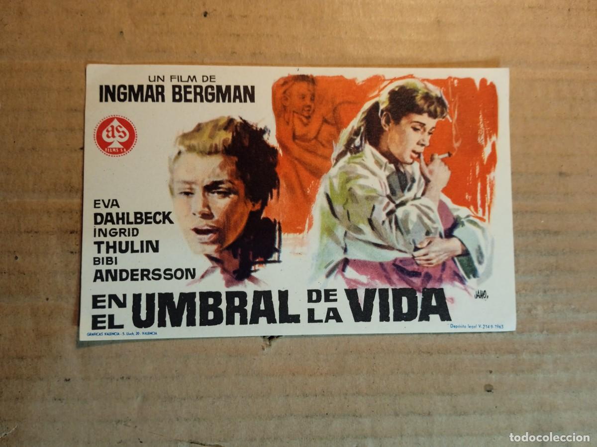 Cine: FOLLETO DE MANO SIN PUBLCIDAD EN EL UMBRAL DE LA VIDA