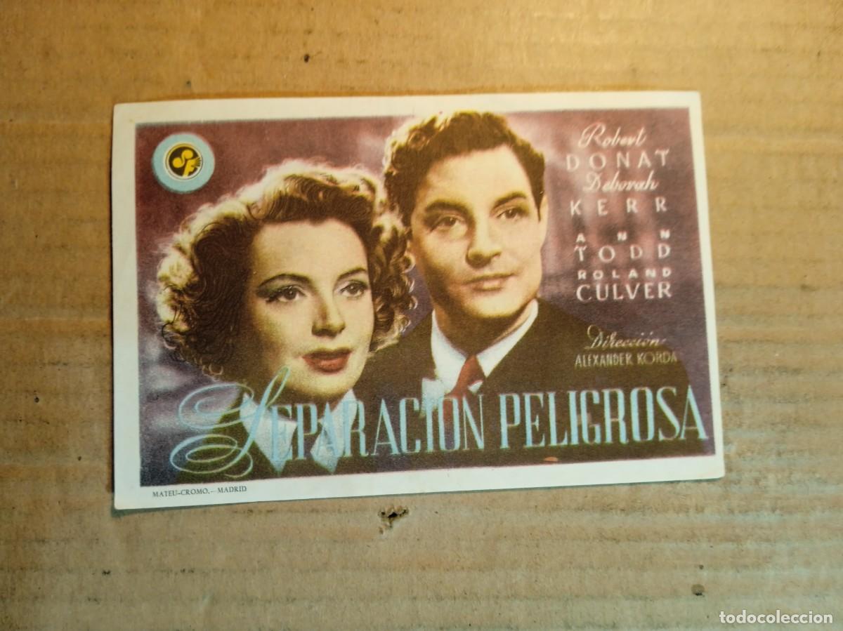 Cine: FOLLETO DE MANO SIN PUBLCIDAD SEPARACION PELIGROSA