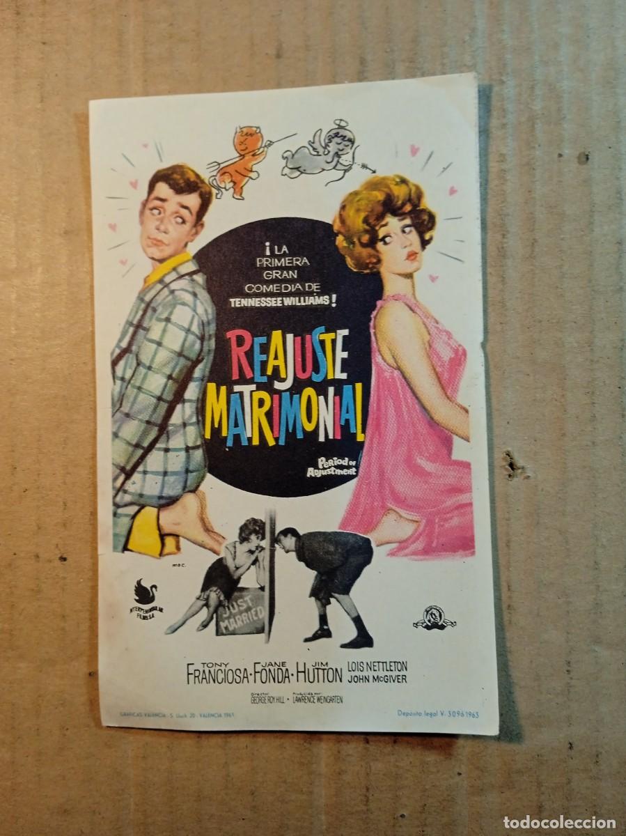 Cine: FOLLETO DE MANO SIN PUBLCIDAD REAJUSTE MATRIMONIAL