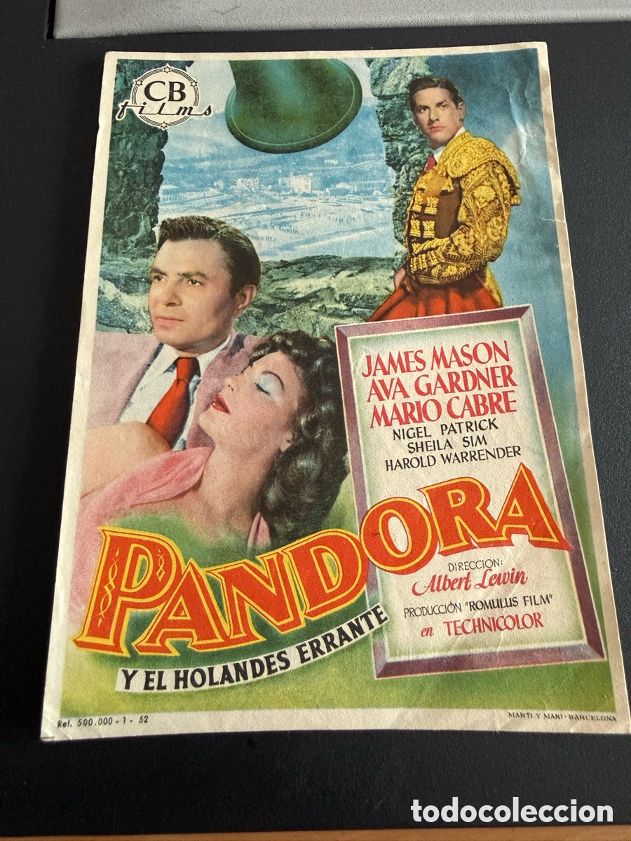 Cine: Folleto. PANDORA y EL HOLAND&Eacute;S ERRANTE. Publicidad