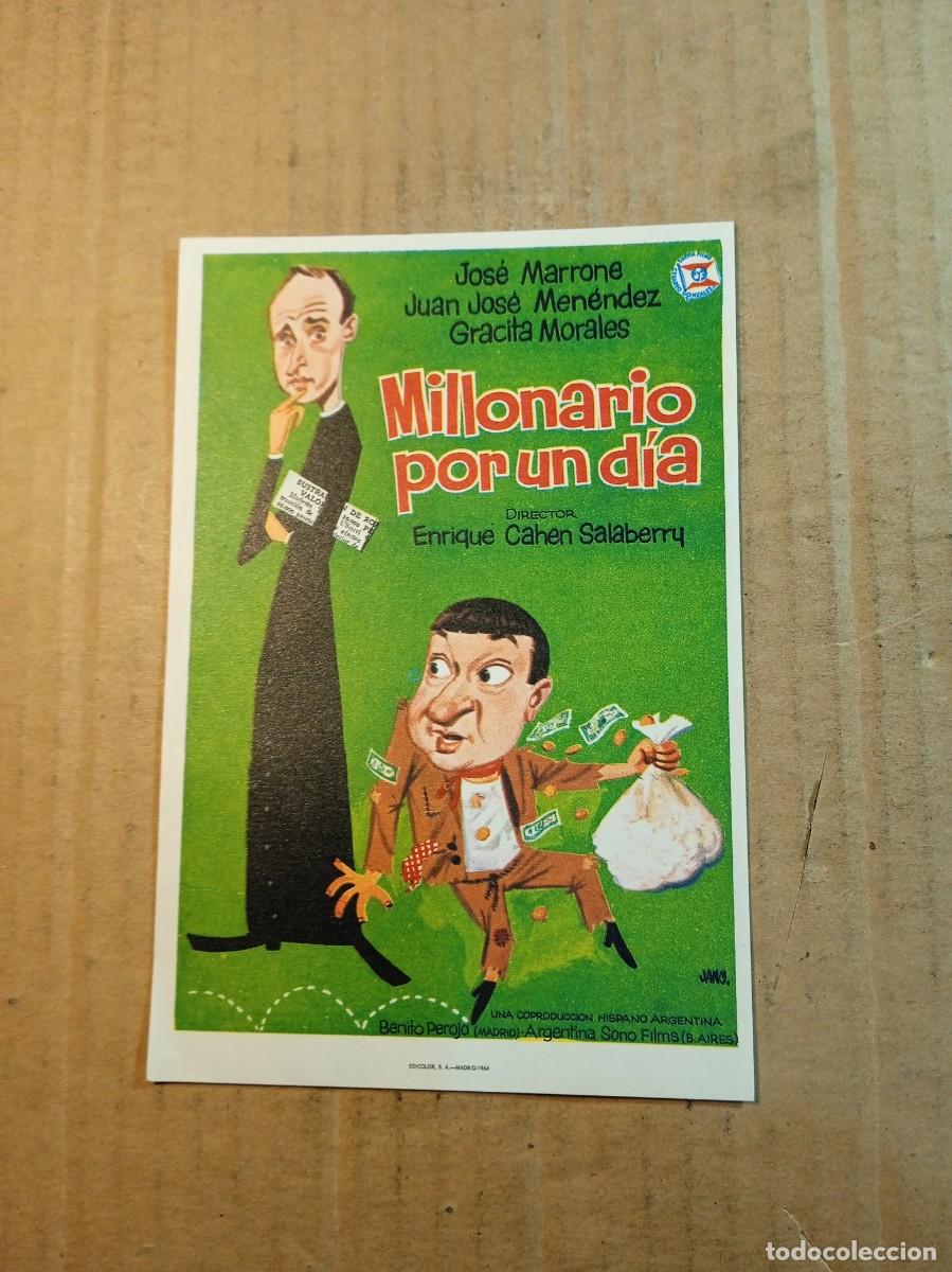 Cine: FOLLETO DE MANO SIN PUBLCIDAD MILLONARIO POR UN DIA