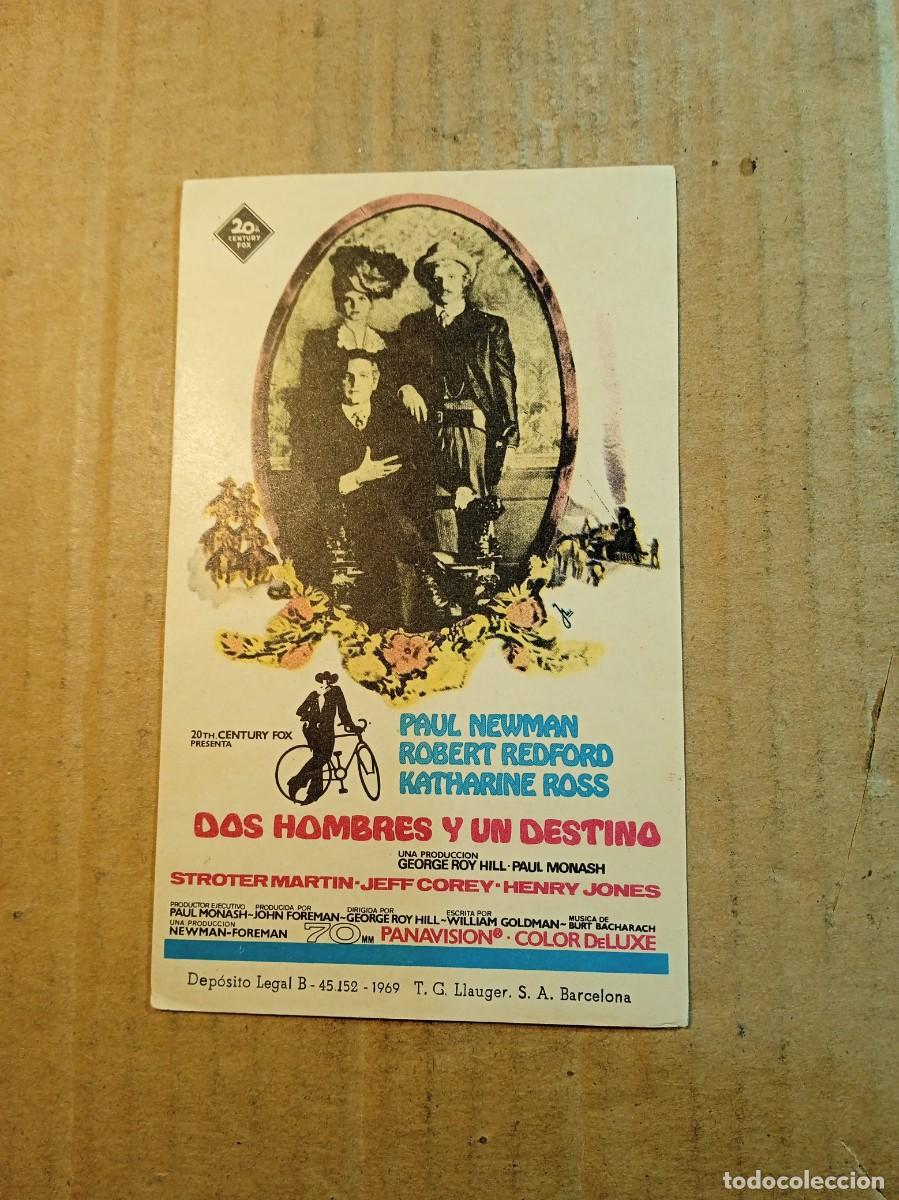 Cine: FOLLETO DE MANO SIN PUBLCIDAD DOS HOMBRES Y UN DESTINO