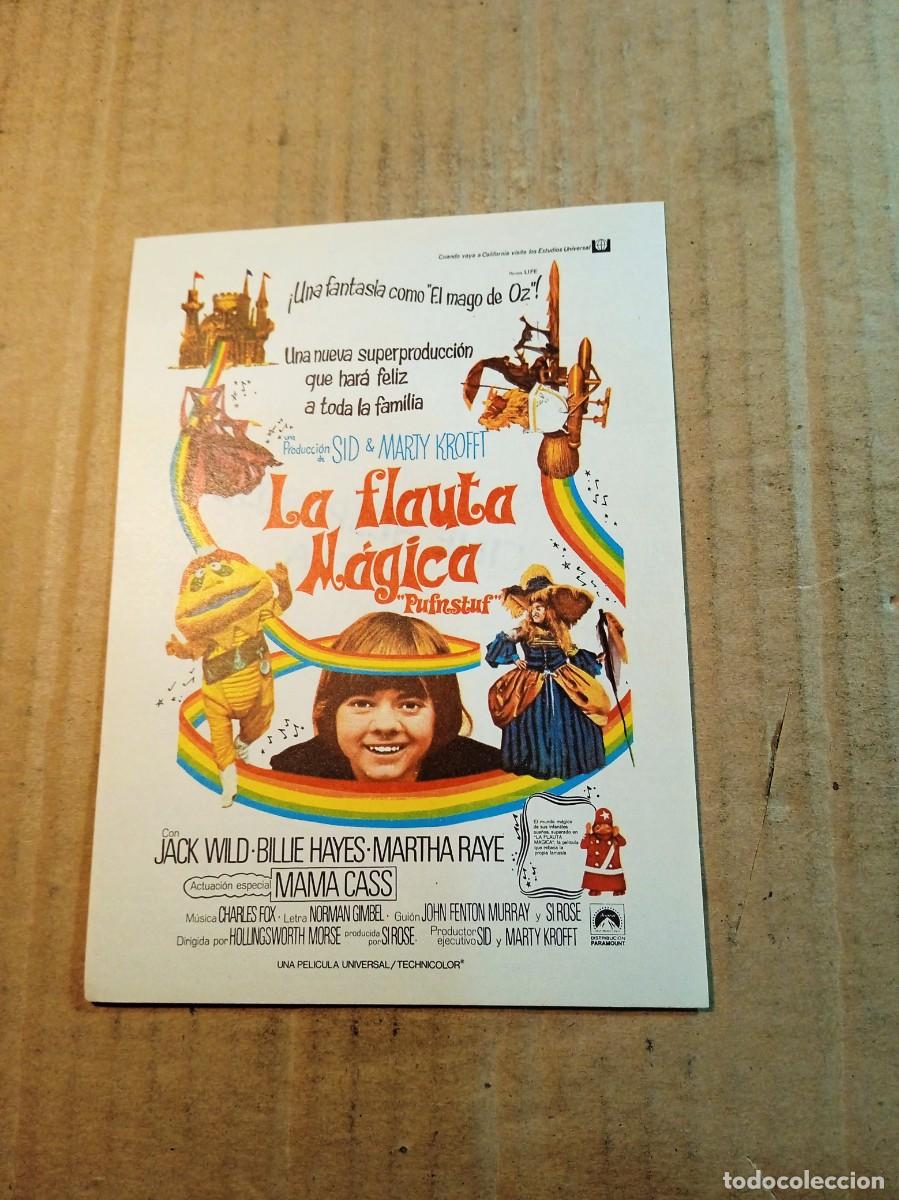 Cine: FOLLETO DE MANO SIN PUBLCIDAD LA FLAUTA MAGICA
