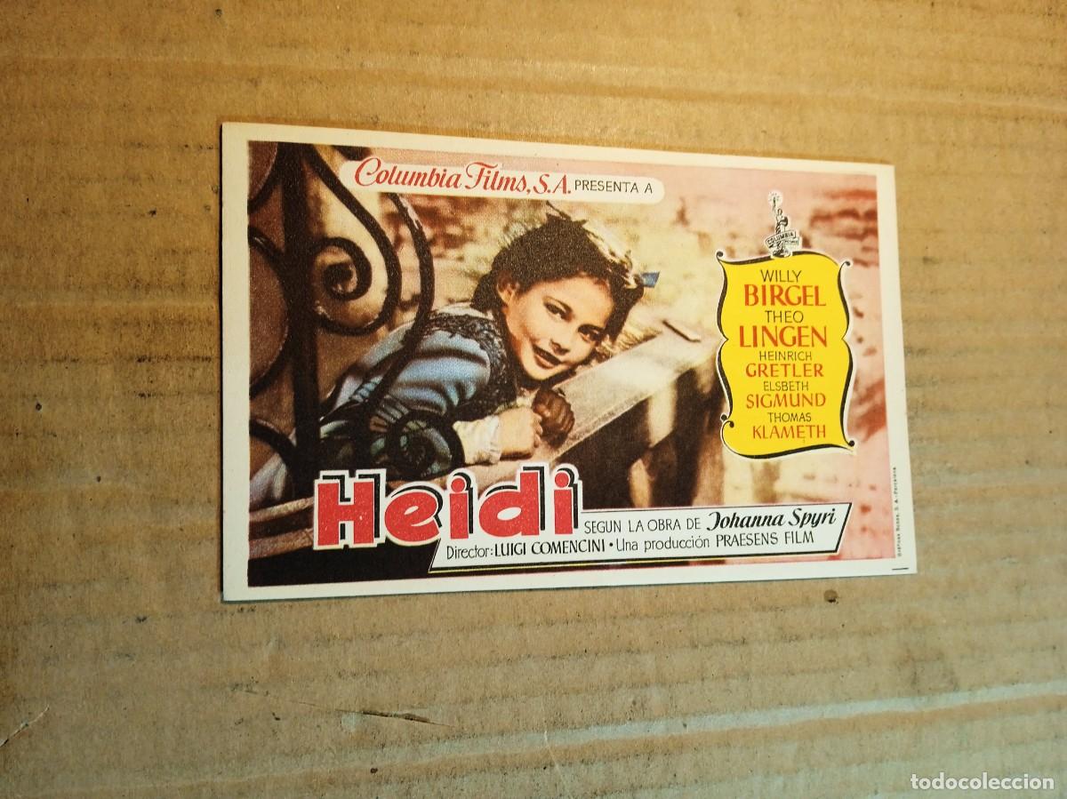 Cine: FOLLETO DE MANO SIN PUBLCIDAD HEIDI