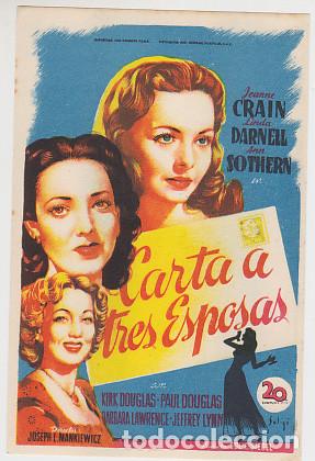 Cine: CARTA A TRES ESPOSAS (Solig&oacute; sin publicidad)