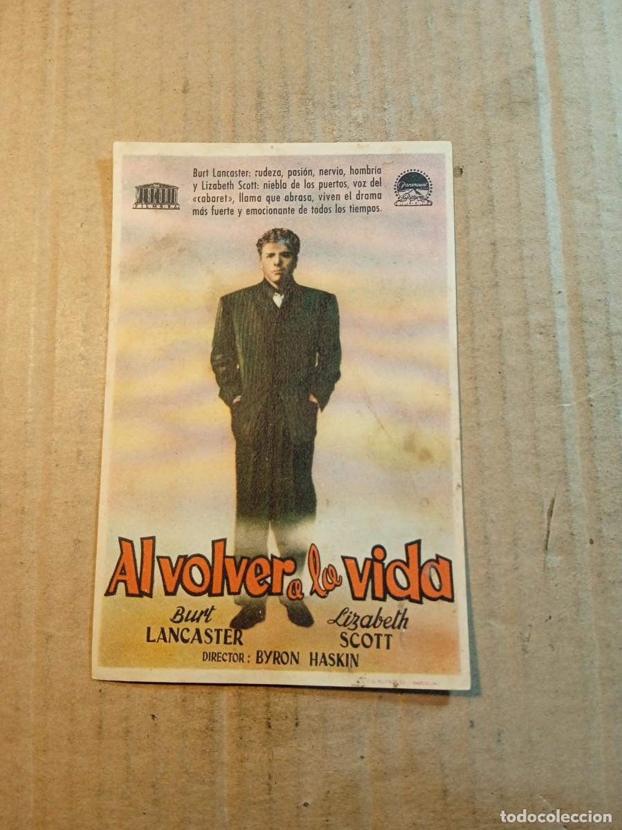 Cine: FOLLETO DE MANO SIN PUBLICIDAD AL VOLVER A LA VIDA