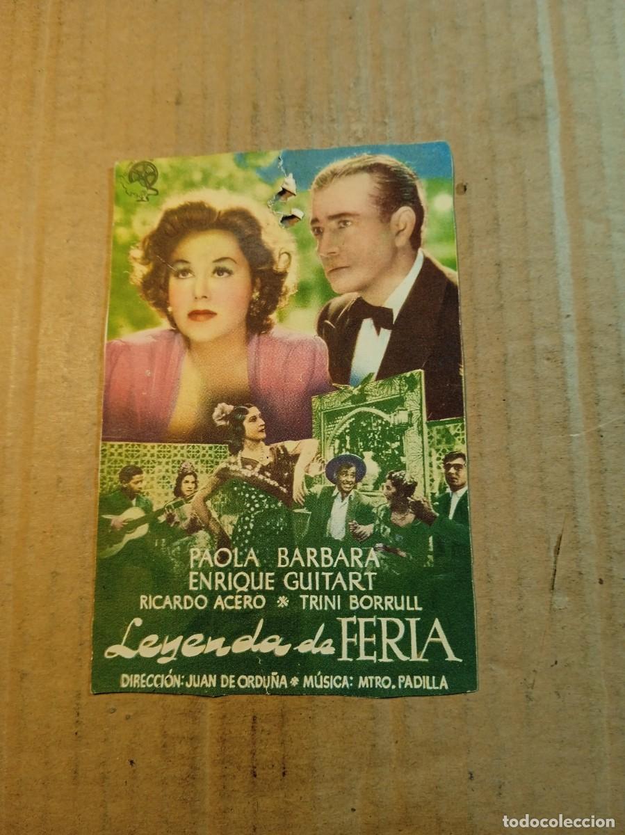 Cine: FOLLETO DE MANO SIN PUBLICIDAD LEYENDA DE FERIA