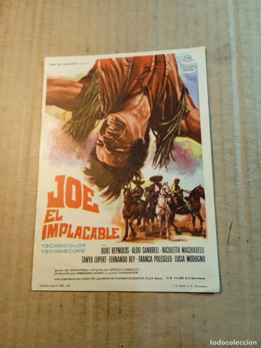 Cine: FOLLETO DE MANO SIN PUBLICIDAD JOE EL IMPLACABLE