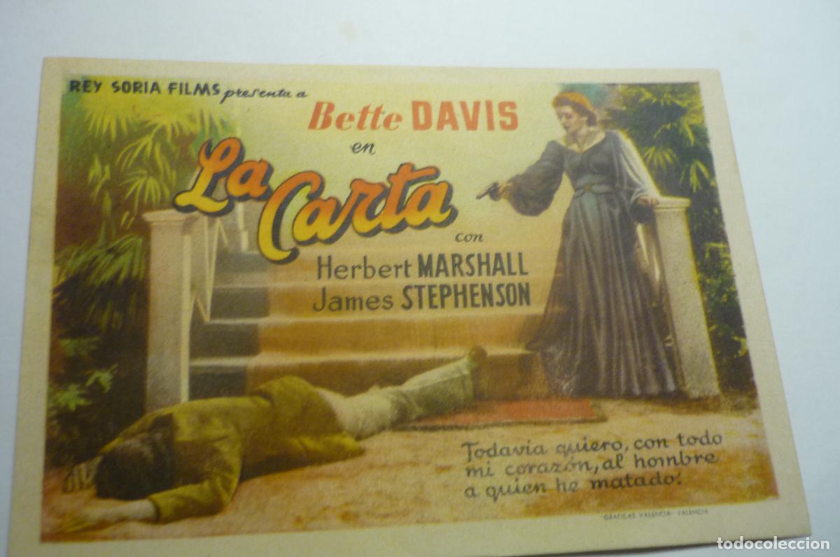 Cine: pcirculo capelladesrograma la carta,.bette davis publicidad