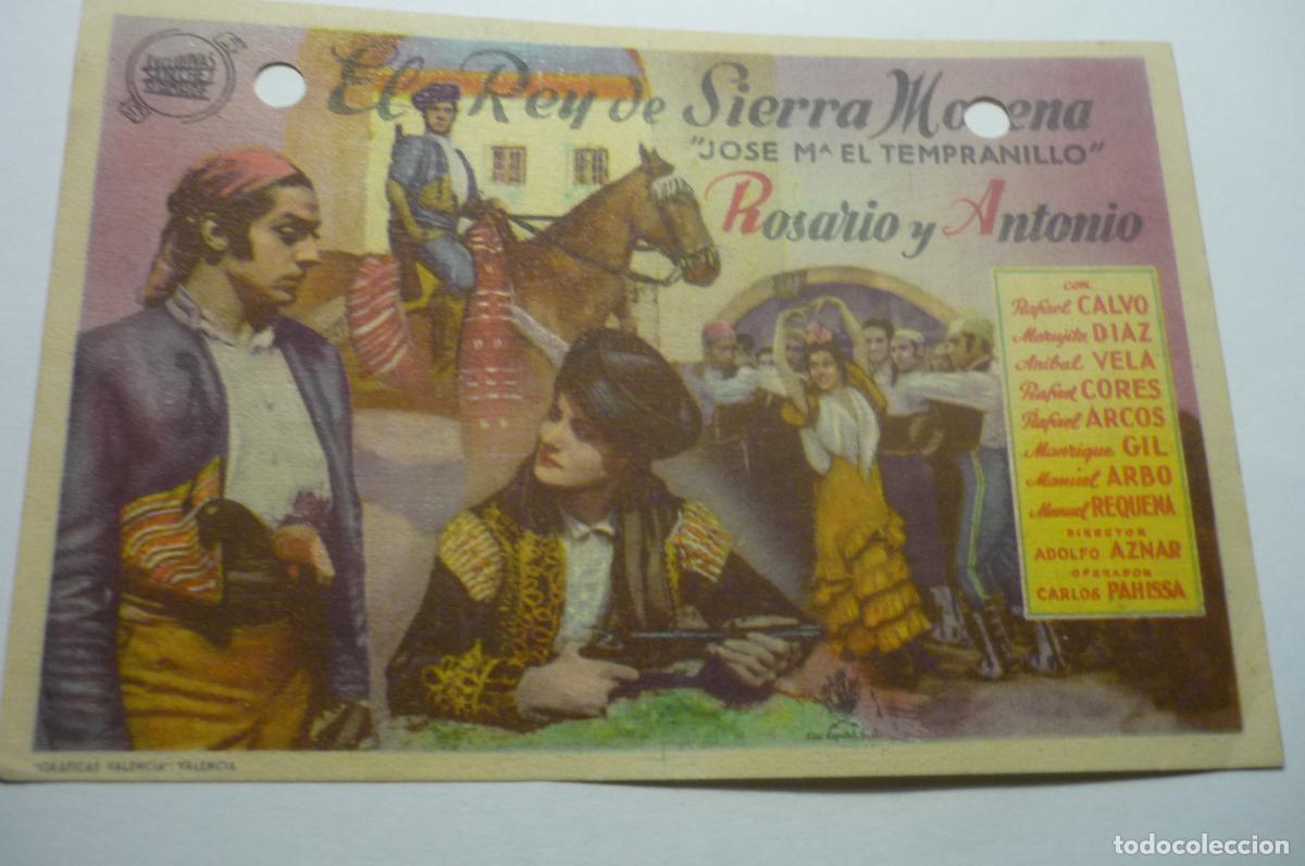 Cine: programa el rey de sierra morena.rosario-antonio publicidad alhambra zaragoza