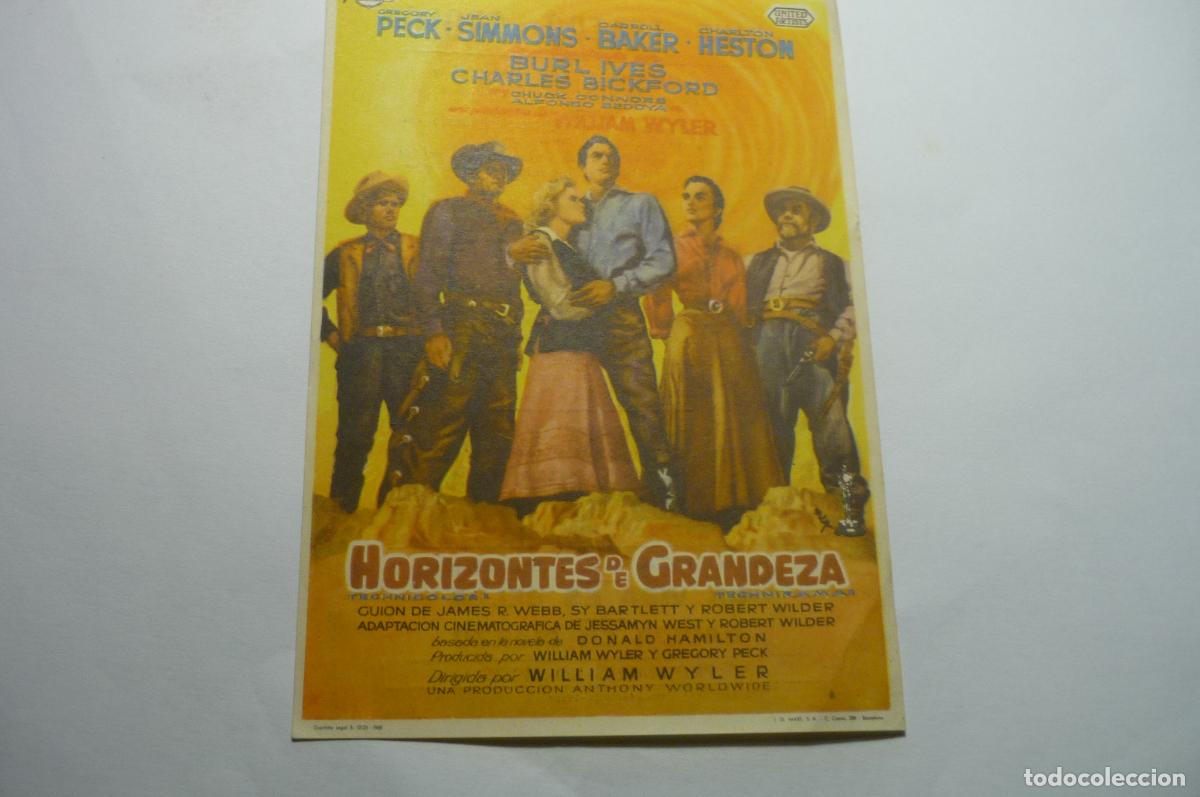 Cine: programa horizontes de grandeza.-gregory peck .-cine apolo valls