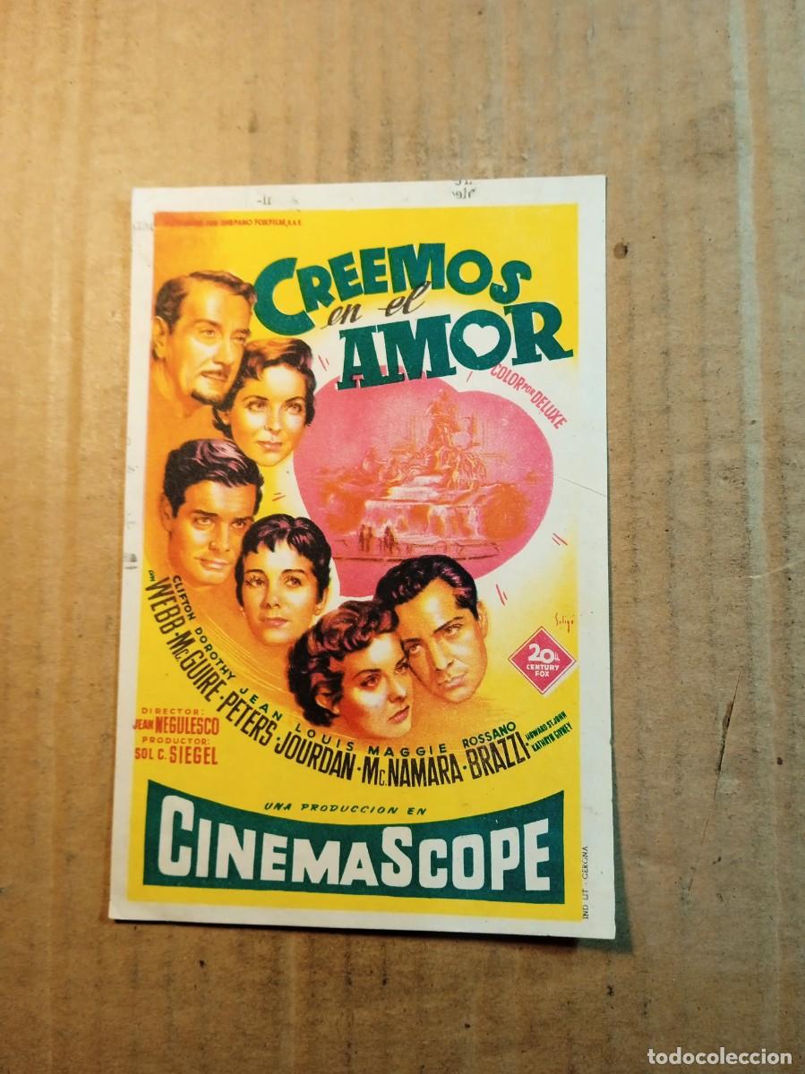 Cine: FOLLETO DE MANO SIN PUBLCIDAD CREMOS EN EL AMOR