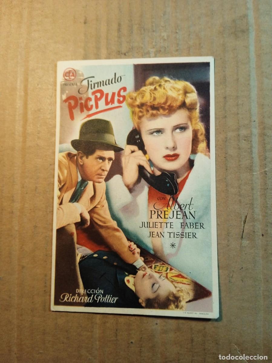 Cinema: FOLLETO DE MANO SIN PUBLICIDAD FIRMADO PIC PUS