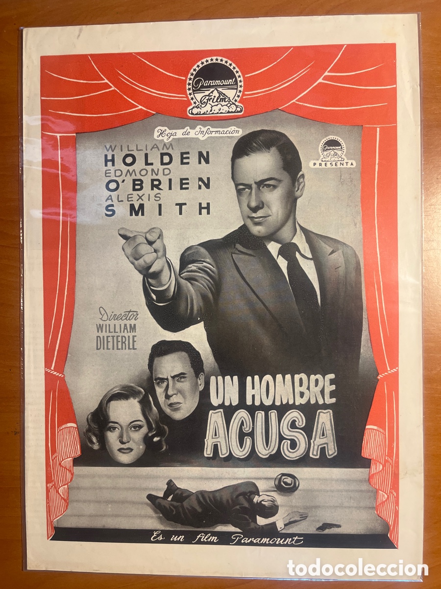 Cine: UN HOMBRE ACUSA HOJA DE INFORMACI&Oacute;N, (PARAMOUNT FILM)