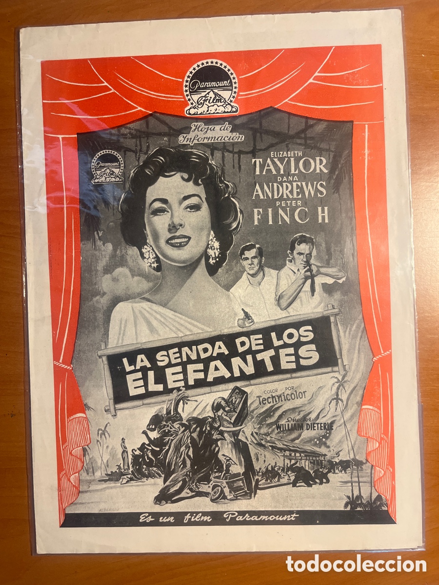 Cine: LA SENDA DE LOS ELEFANTES HOJA DE INFORMACI&Oacute;N, (PARAMOUNT FILM)