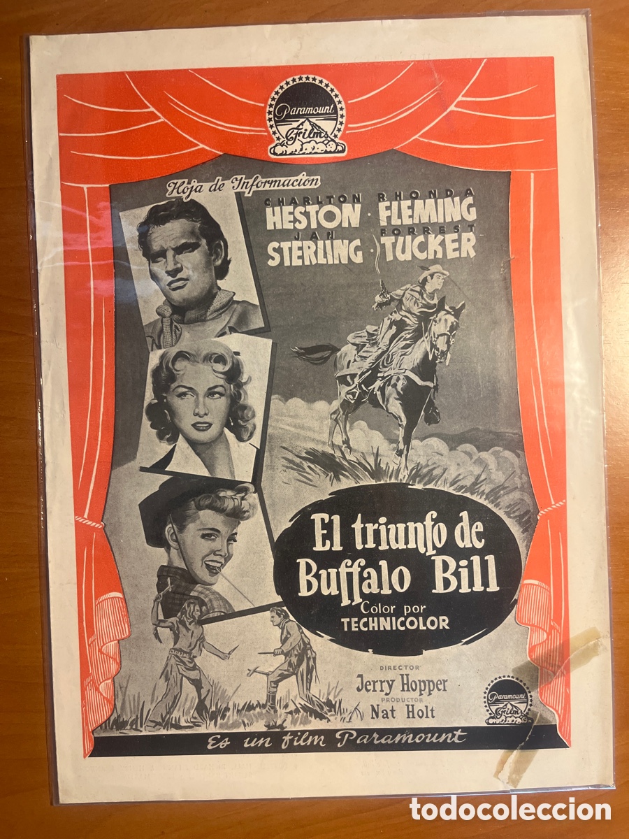 Cine: EL TRIUNFO DE BUFFALO BILL HOJA DE INFORMACI&Oacute;N, (PARAMOUNT FILM)