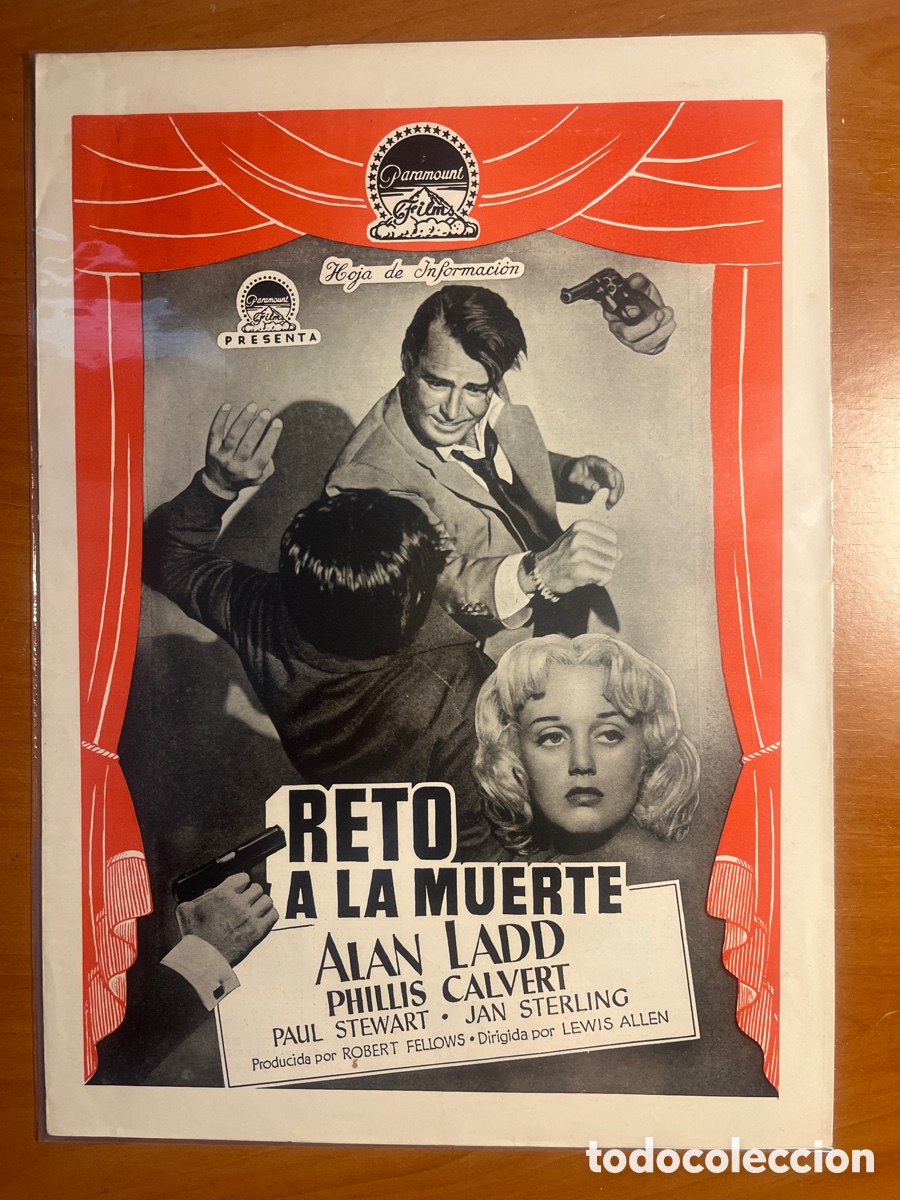 Cine: RETO A LA MUERTE HOJA DE INFORMACI&Oacute;N, (PARAMOUNT FILM)