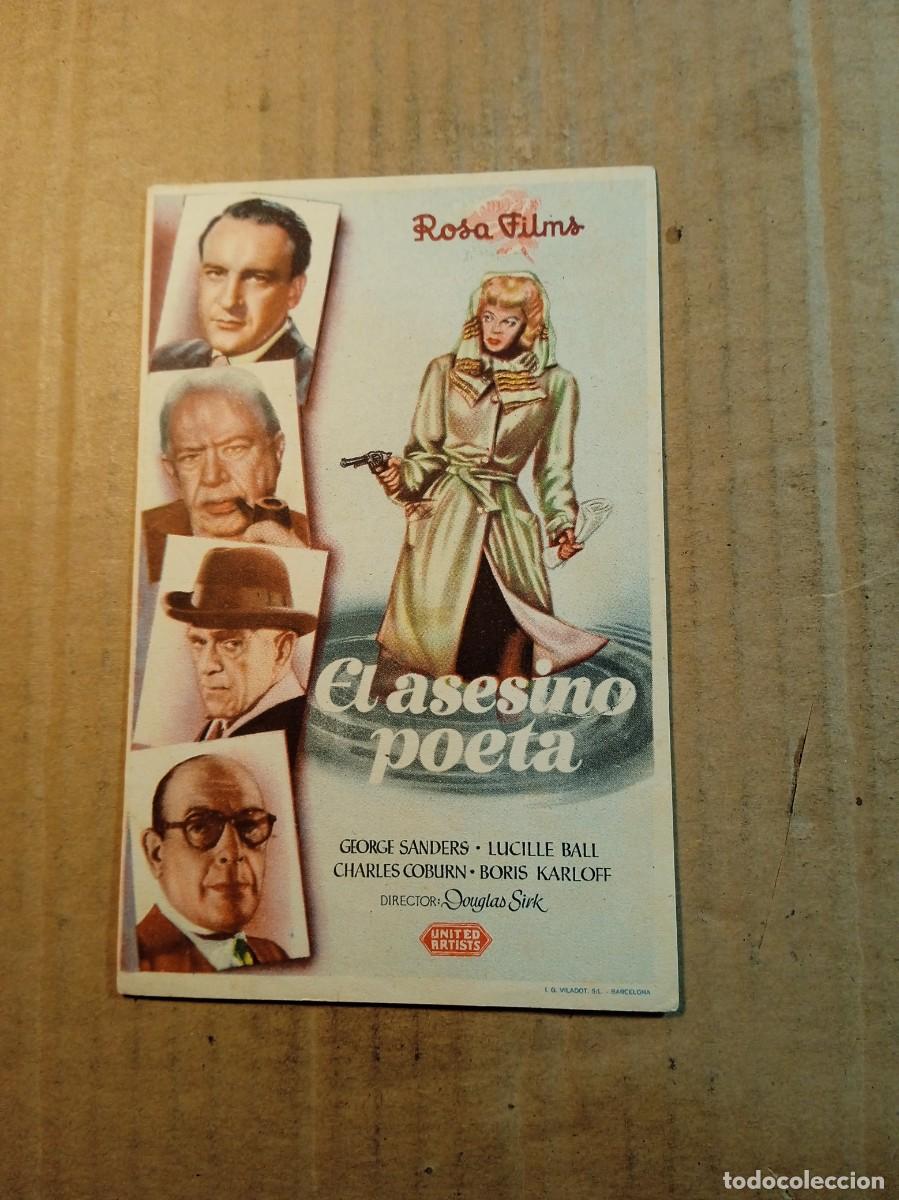 Cine: FOLLETO DE MANO SIN PUBLICIDAD EL ASESINO POETA