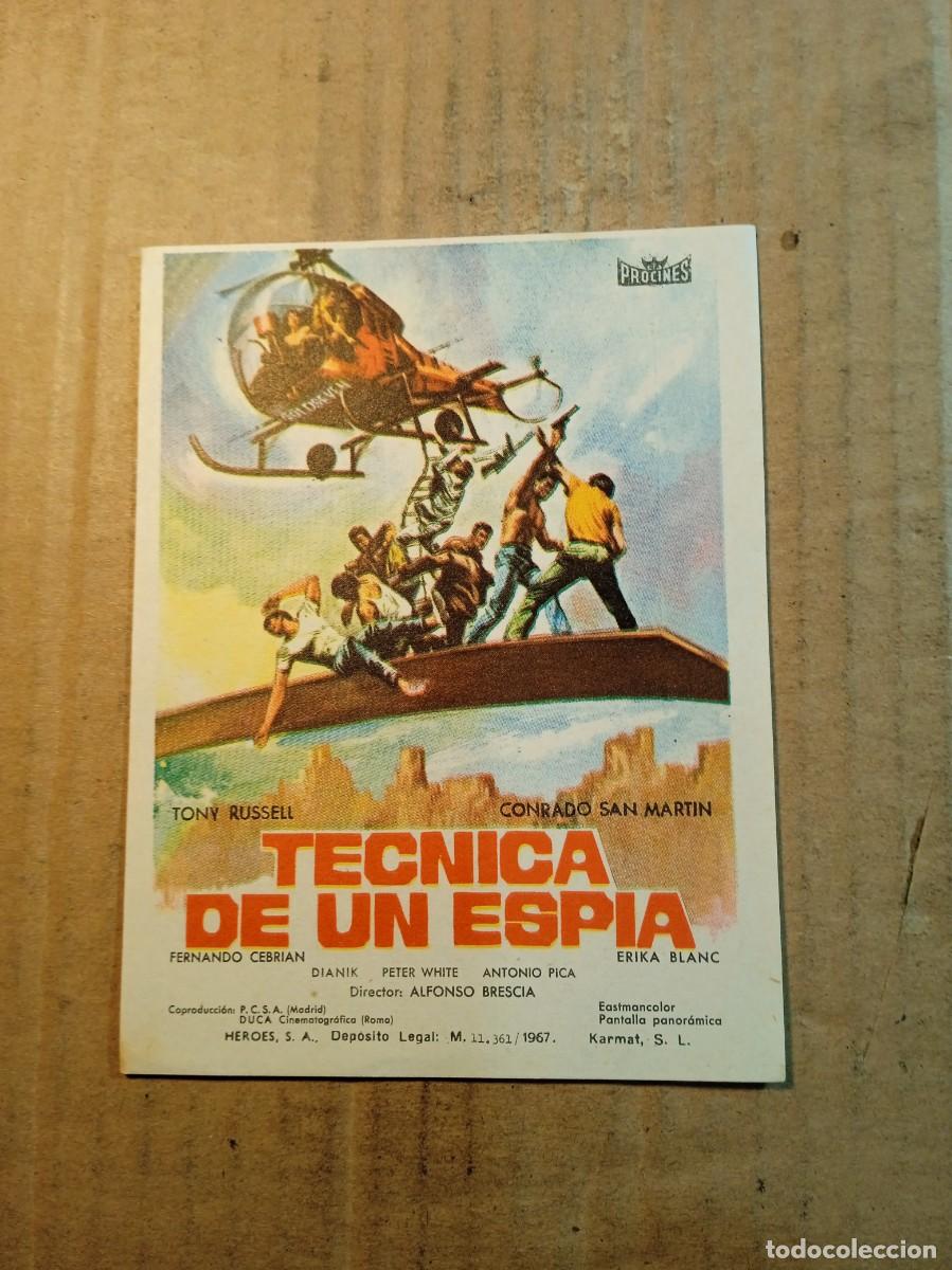Cine: FOLLETO DE MANO SIN PUBLICIDAD TECNICA DE UN ESPIA