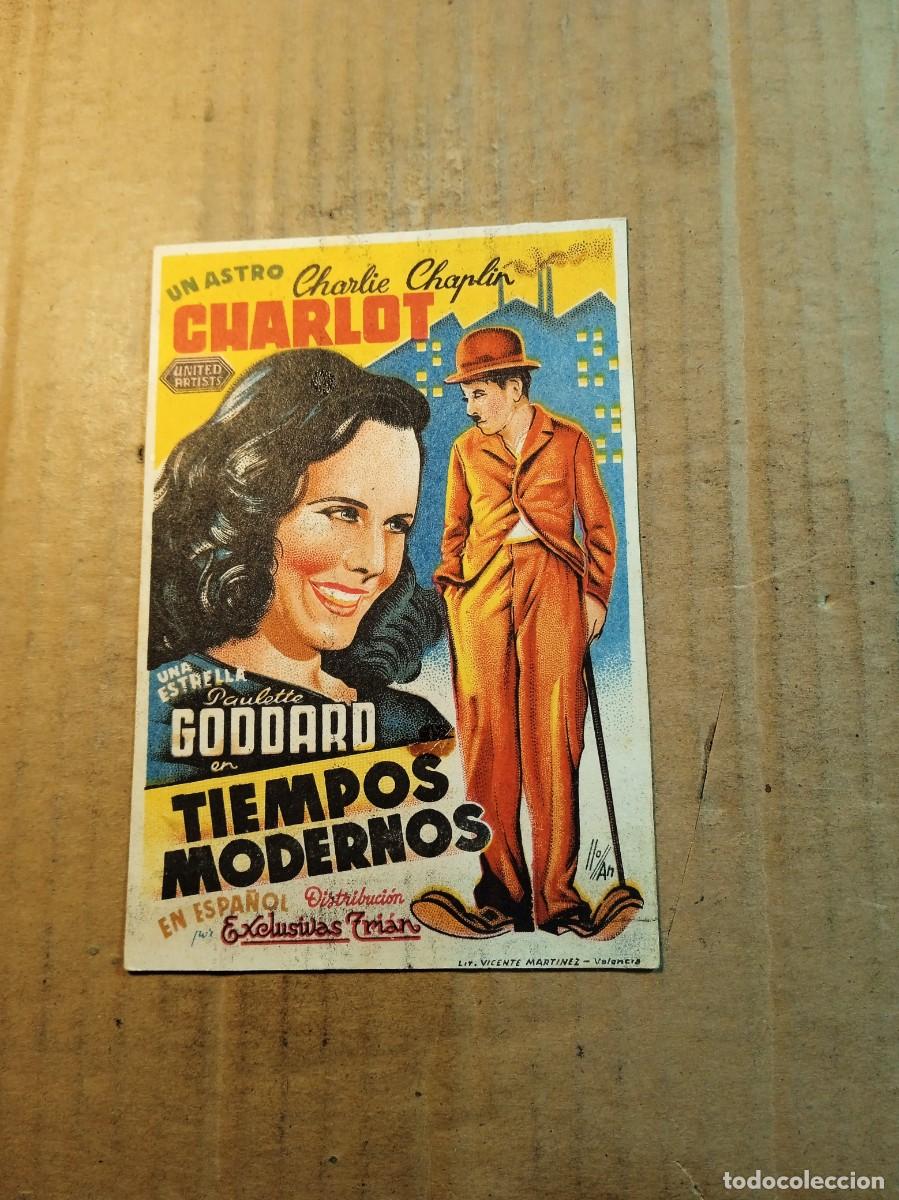 Cine: FOLLETO DE MANO SIN PUBLICIDAD TIEMPOS MODERNOS